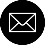 Black and white email envelope icon